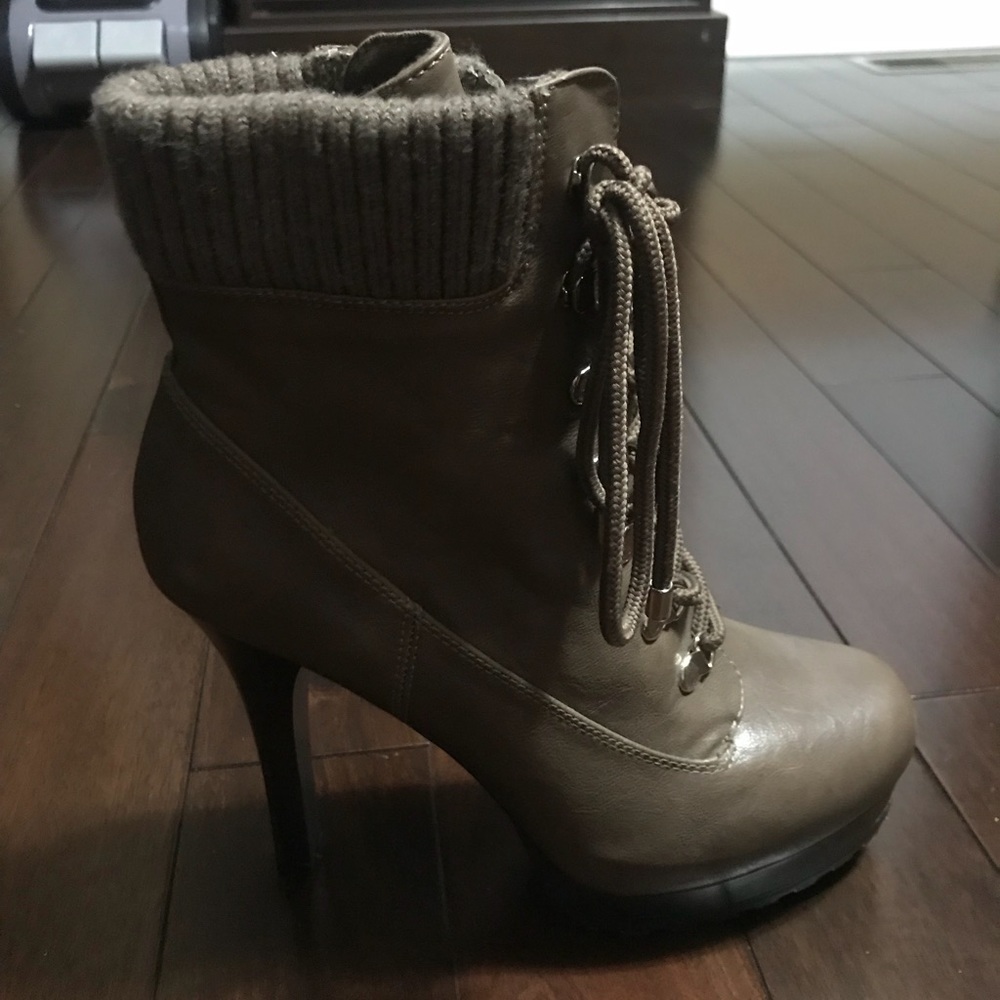 Lace up ankle booties